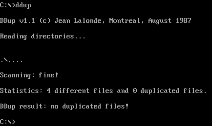 (image for) Ddup Duplicate File Scanner MS-DOS (1987)