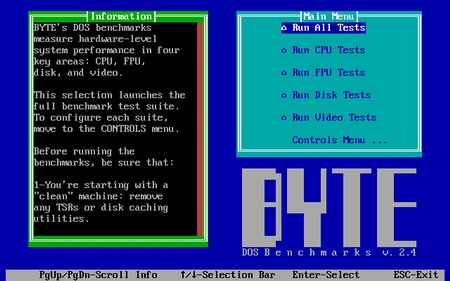 (image for) Byte Magazine PC Benchmark v2.4 MS-DOS (1993)