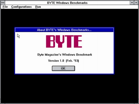 (image for) Byte Magazine Windows Benchmark (1993)