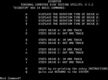 (image for) DISKOTIM Personal Computer Disk Testing Utility (1983)