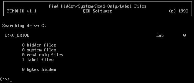 (image for) Find Hidden Files MS-DOS (1990)