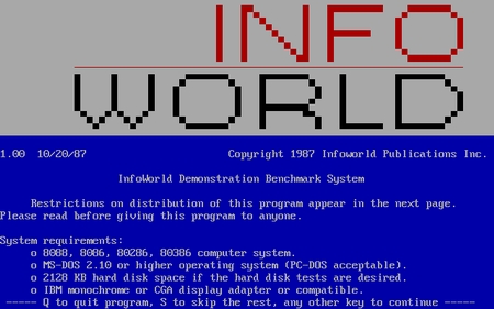 (image for) InfoWorld Bench (1987)