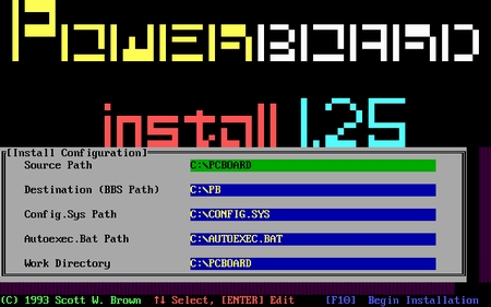 (image for) Powerboard v1.25 BBS Software MS-DOS (1991)