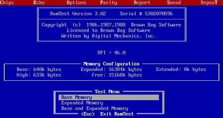 (image for) Ram Test v3.02 MS-DOS (1988)