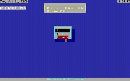 (image for) Disk Rescue diskette recovery program (1990)