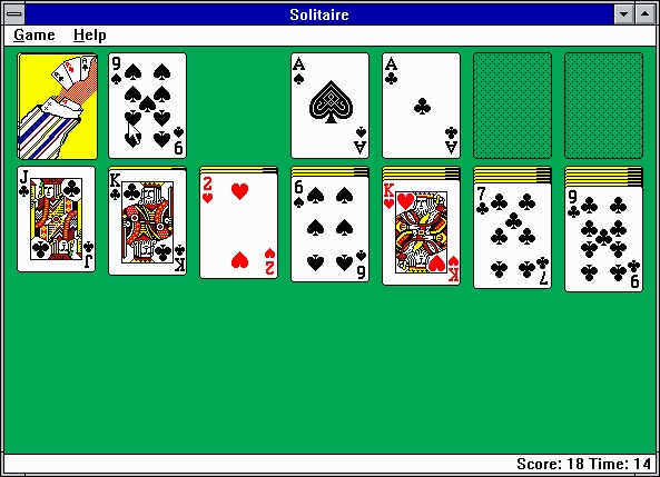 (image for) Solitaire Game distributed with Windows