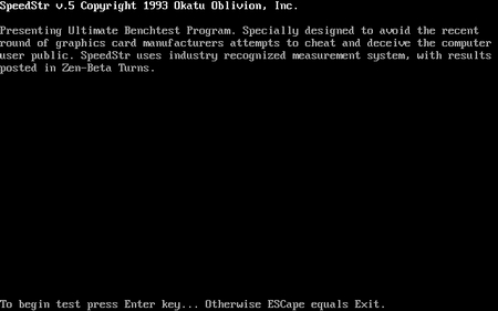 (image for) SpeedStr Version 5.0 VGA Monitor Benchmark (1993)
