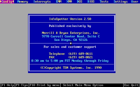 (image for) InfoSpotter v2.50 MS-DOS (1990)