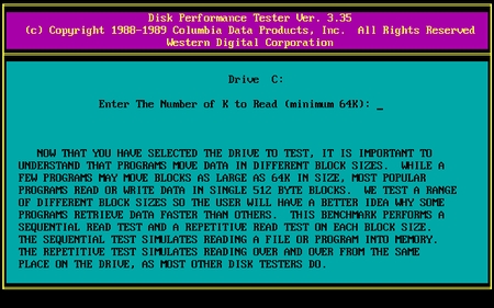 (image for) Columbia Data Products Hard Disk Performance