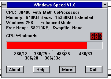 (image for) Winspeed Performance Analysis utility v1.1 (1992)