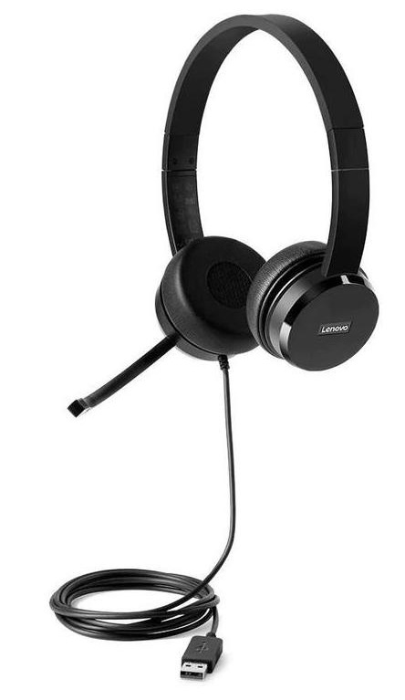 Lenovo 100 USB Stereo Headset with Mic 1.8 Meter