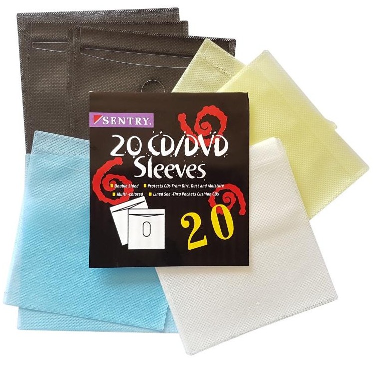 Sentry Double Sided CD/DVD Sleeves 20 Pieces