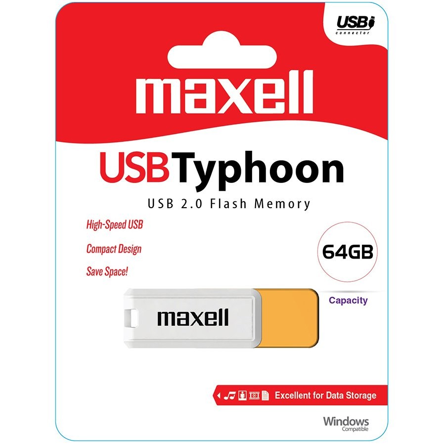 Maxell 64GB Typhoon Flashdrive USB 2.0