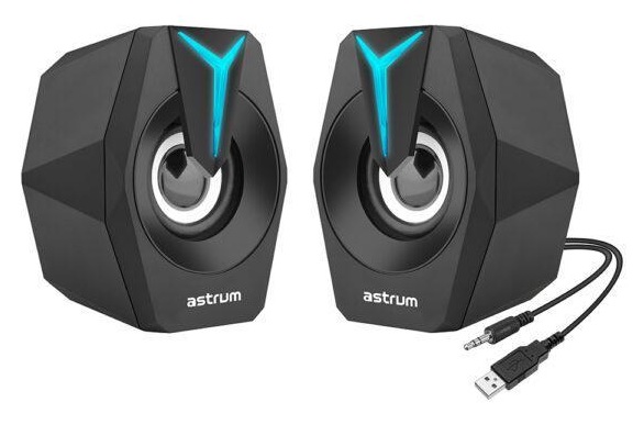 Astrum 2 Channel LED USB Powered 3.5mm Multimedia Speakers