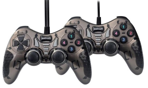 Astrum Vibration USB Wired Twin Wired Gamepads for PC