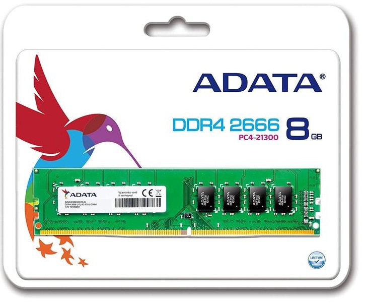 Adata 8GB DIMM DDR4 PC-2666 Desktop Memory 1.2V CL19