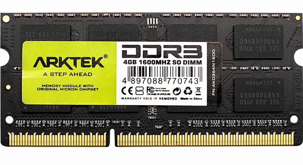 Arktek 4GB DDR3 PC-1600 CL11 SO-DIMM for Laptop