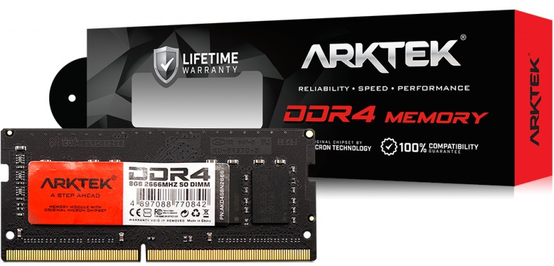 Arktek 8GB SO-DIMM DDR4 2666Mhz 1.2v CL17 Laptop Memory