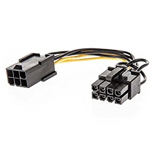 Graphics Card 6-Pin Female to 8-Pin Male Power Converter