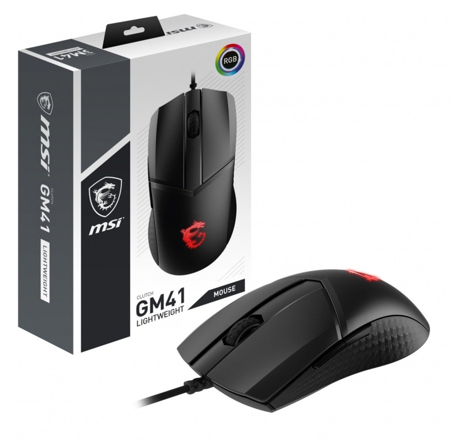 MSI Clutch GM41 Lightweight V2 RGB Wired Mouse 6,400Dpi