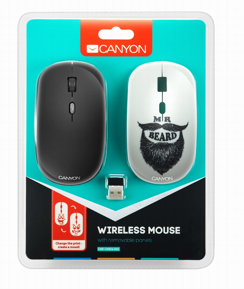 Canyon Wireless Optical Mouse with Additional Cover 1,600Dpi