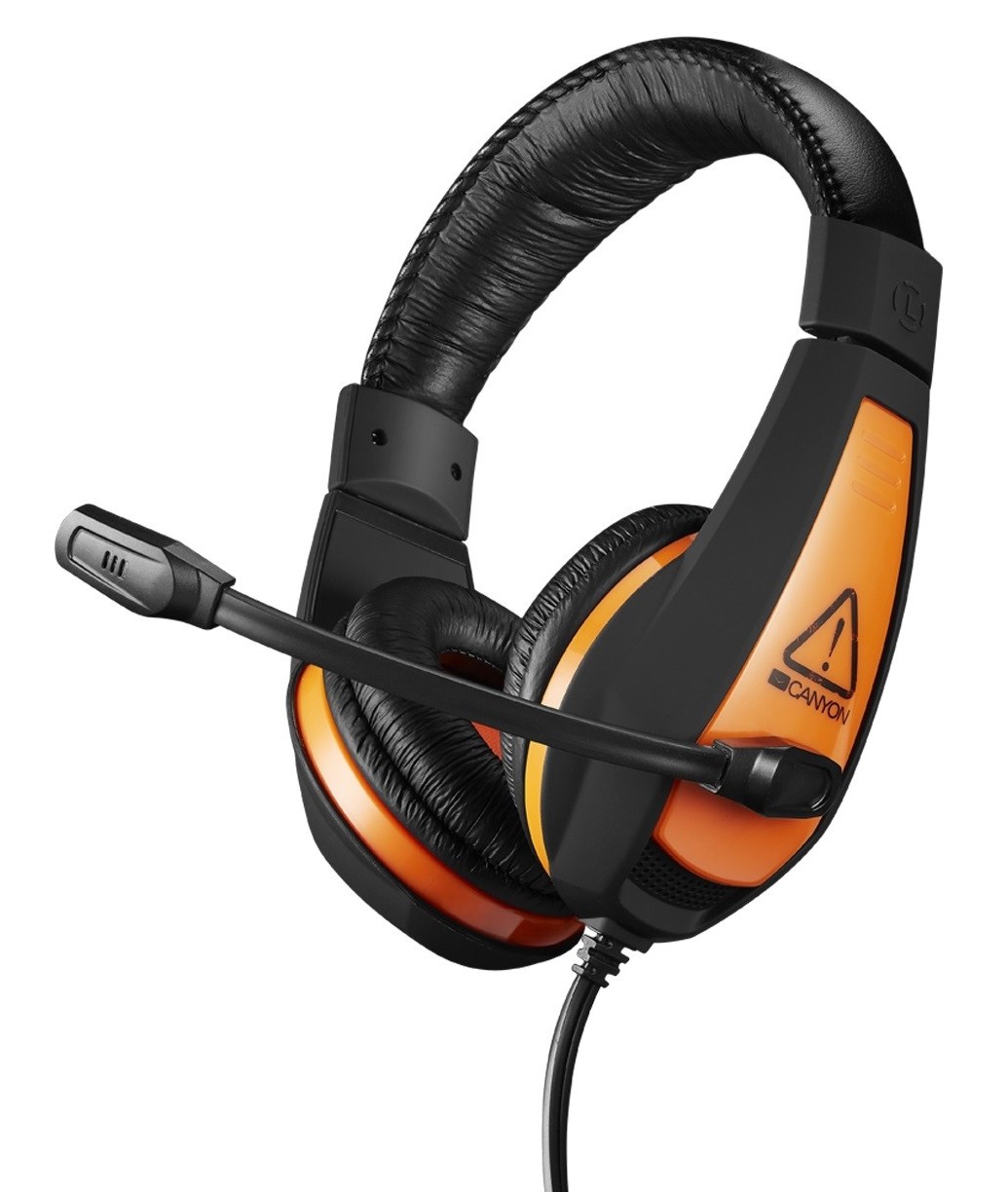 Canyon Gaming Headset, Dual 3.5mm Adjustable Mic 40mm Driver
