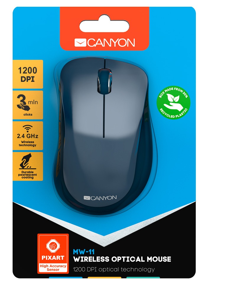 Canyon Wireless Mouse 2.4GHz 1200DPI Pixart Optical