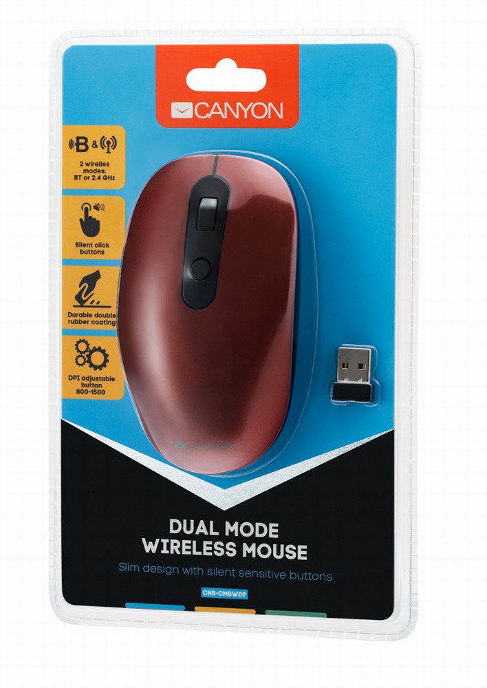 Canyon Dual Wireless/Bluetooth Mouse 1,500Dpi 6-Button