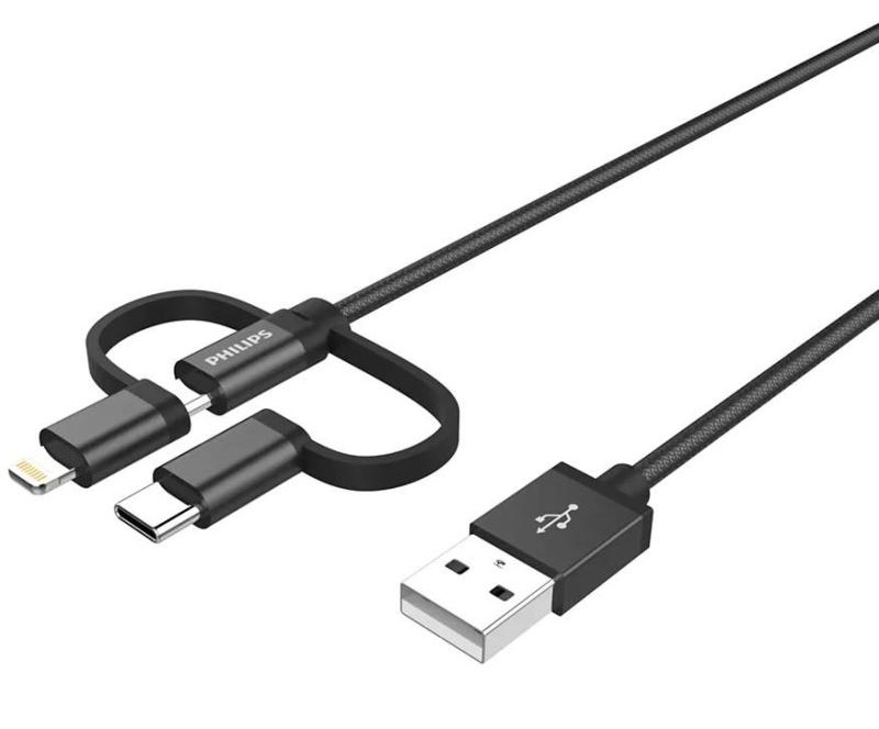 Philips Premium Braided Lightning/USB-C/Micro USB 1.2m