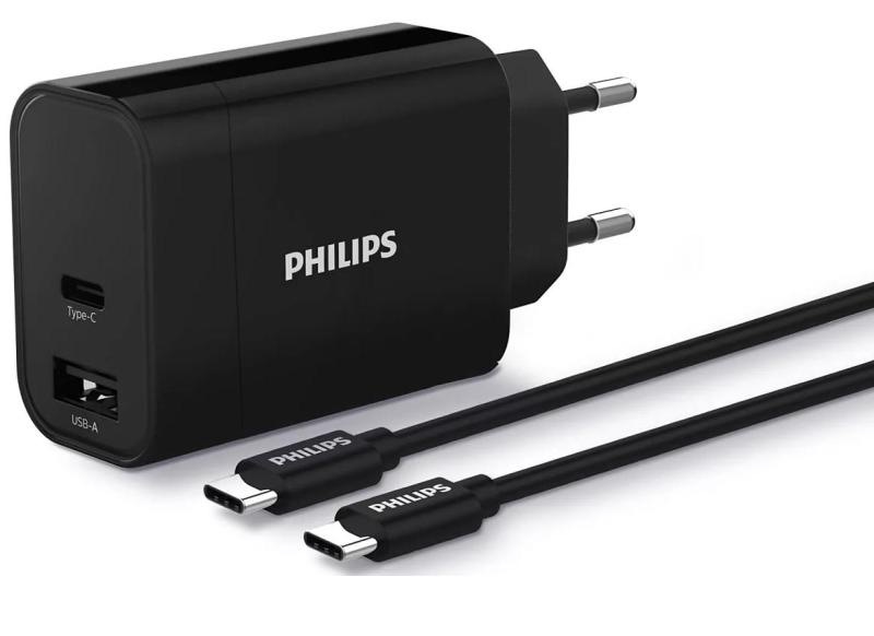 Philips Ultra Fast Wall Charger USB C/USB-A 30W 1A