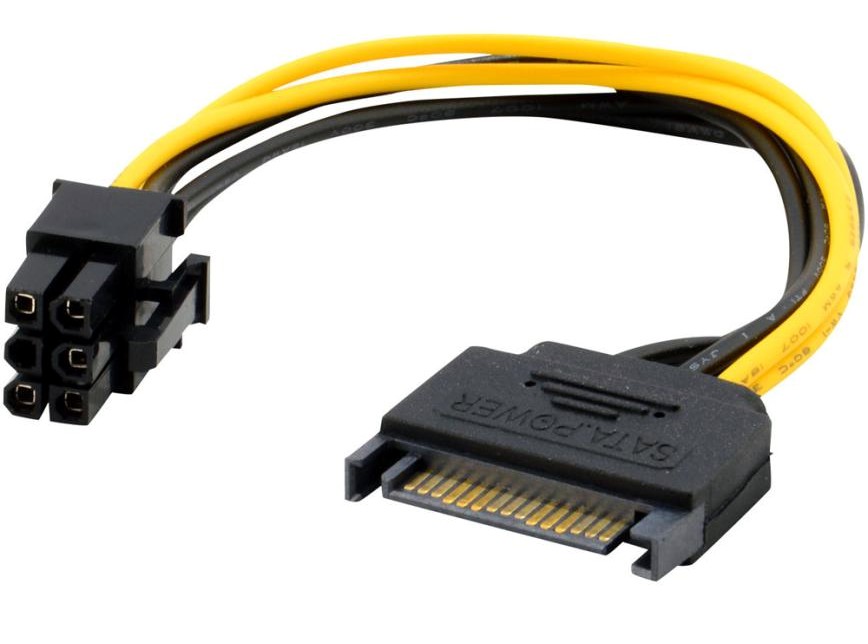 Sata Male 15-Pin to 6-Pin Graphics Card Cable
