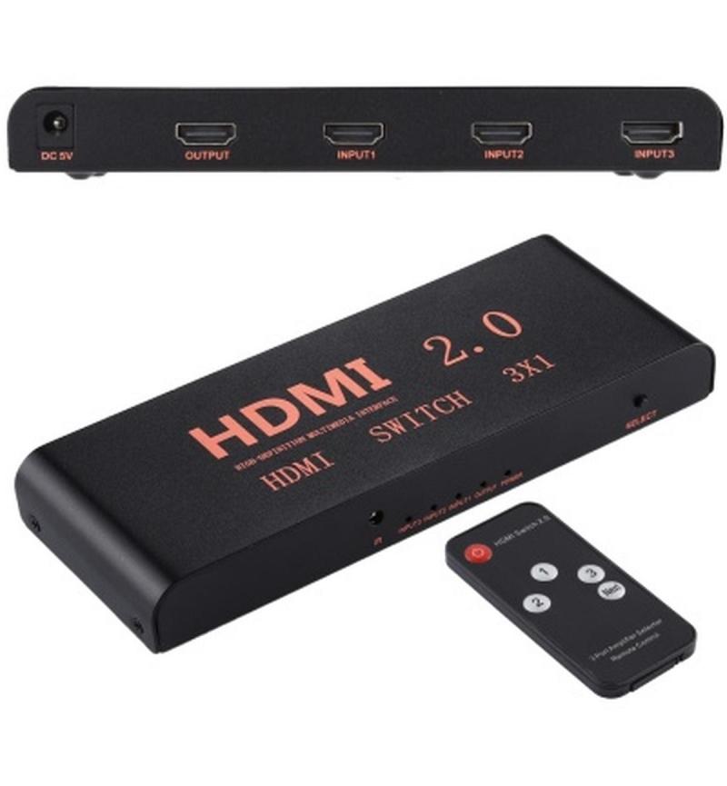 HDMI v2 Switch 3x Input and 1x Output with Remote