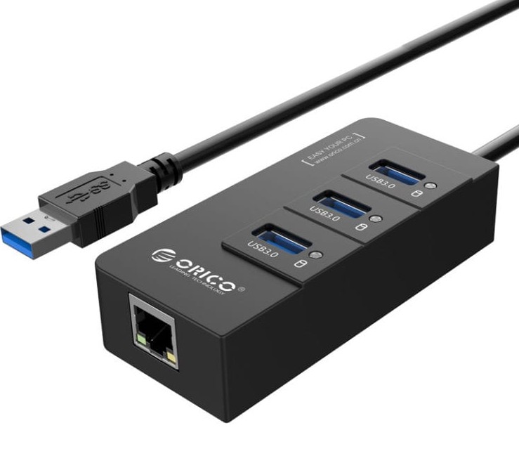 Orico 3-Port USB 3.0 Hub With Gigabit Ethernet Adapter