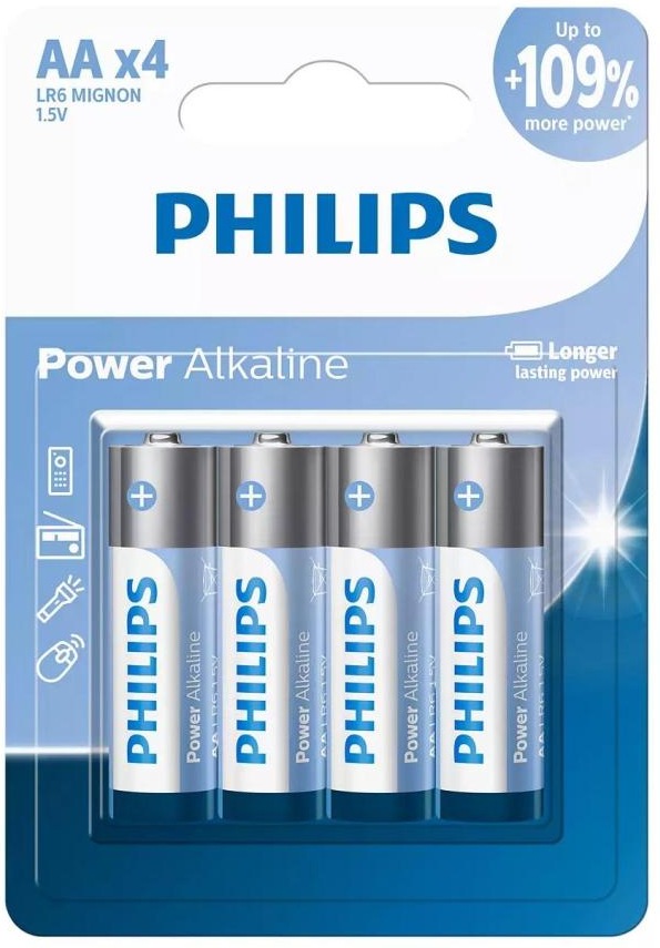 Philips AA / LR6 Alkaline Batteries 4-Pack