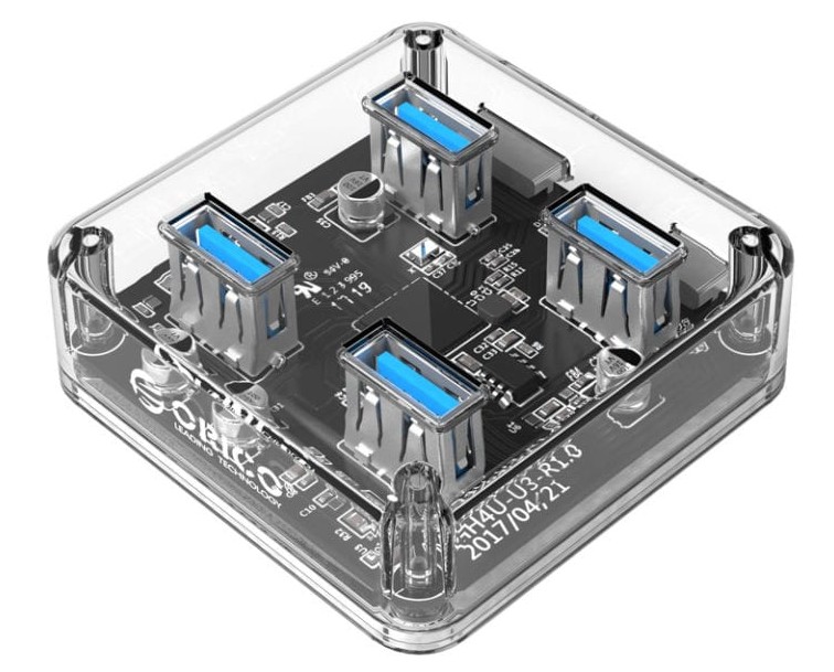 Orico 4 Port USB 3.0 Transparent Hub