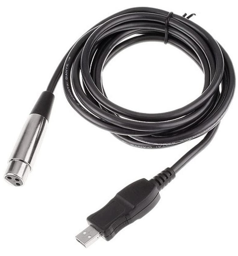 USB Male to MIC XLR Female Link Cable Cord Adapter Converter