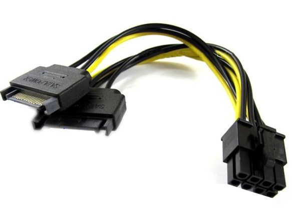 Motherboard Power Converter 2 x SATA Male to 8-Pin Female