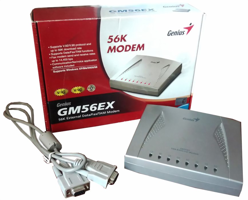 Genius GM56EX-V92 External COM Port Data/Fax Modem 56K Speeds