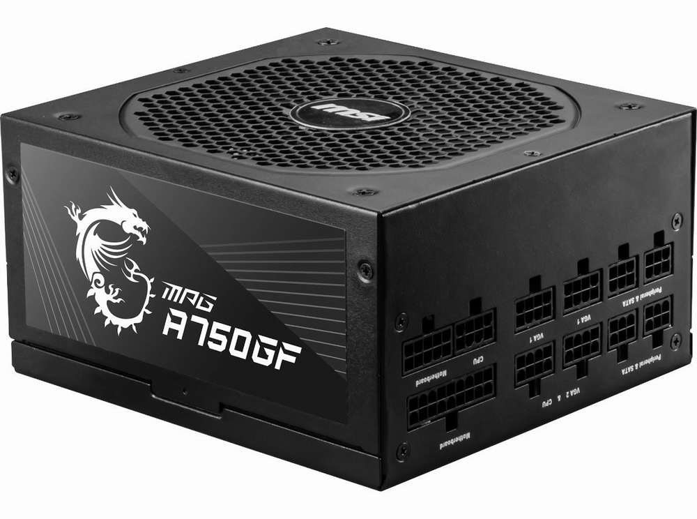 MSI Power Supply 750W 80 Plus Gold Certified Japanese Capacitors