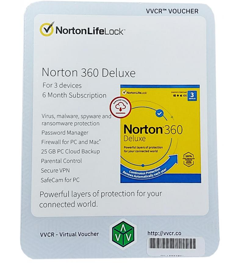 Norton 360 Deluxe 3 Devices 6 Month Subscription