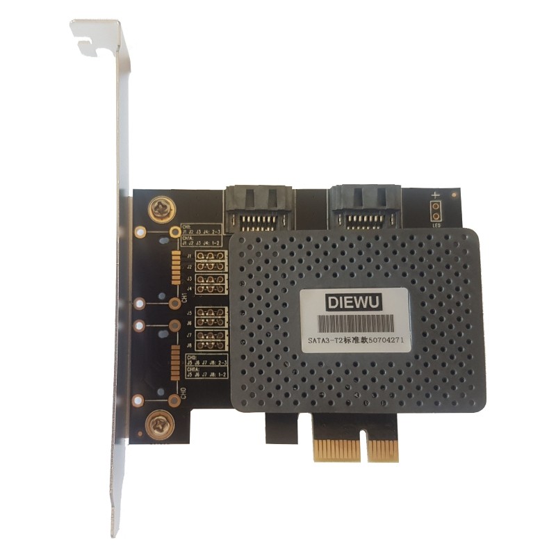 Diewu PCI-E 1x Card to 2 SATA III ports