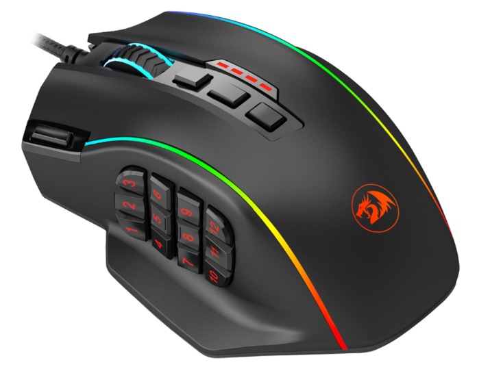 Redragon Perdiction 12,400DPI RGB MMO Ergo Gaming Wired Mouse