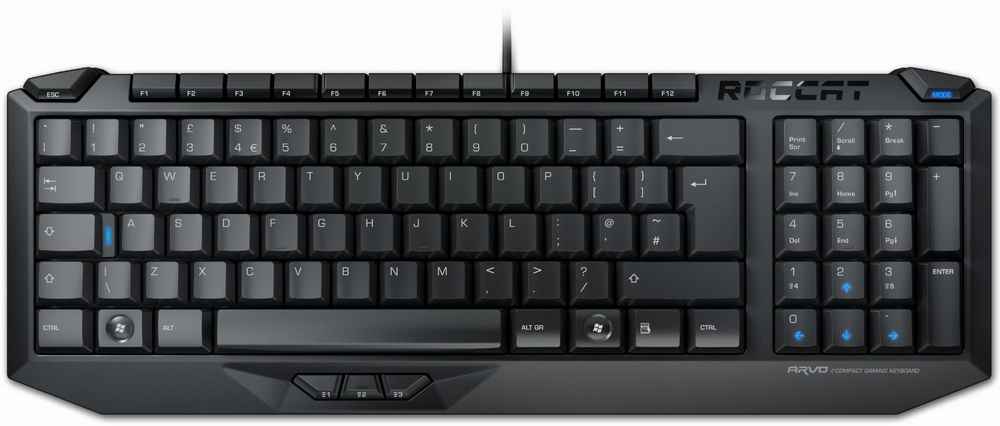 Roccat Arvo Compact Gaming Keyboard Programmable Macro Keys