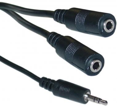 Audio 3.5mm Stereo Male to 2 Female 3.5mm 15cm