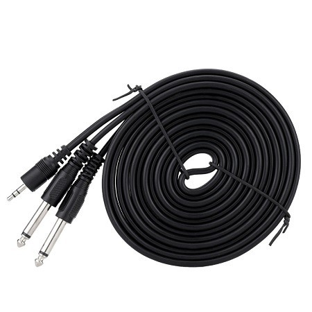 Audio Cable 3.5mm Male Stereo to 2 x 6.5mm Male 1.5 Meter