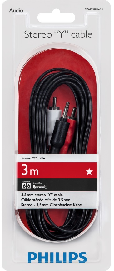 Philips 3.5mm Stereo to 2x RCA 3 Meter