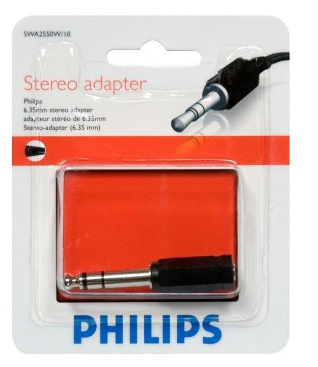 Philips 3.5mm to 6.35mm Nickel Plated Audio Converter