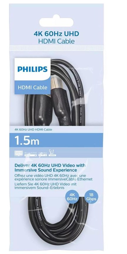 Philips 4K 60 Hz UHD HDMI Video Cable 1.5 Meter