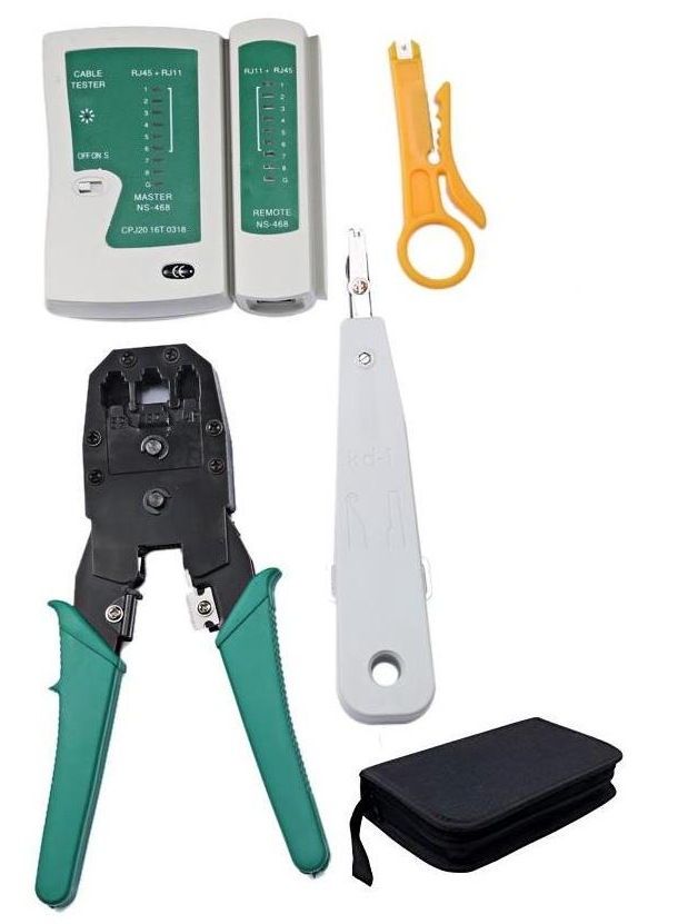 All in one Network Tool Kit Crimp/Knife/Tester/Bag