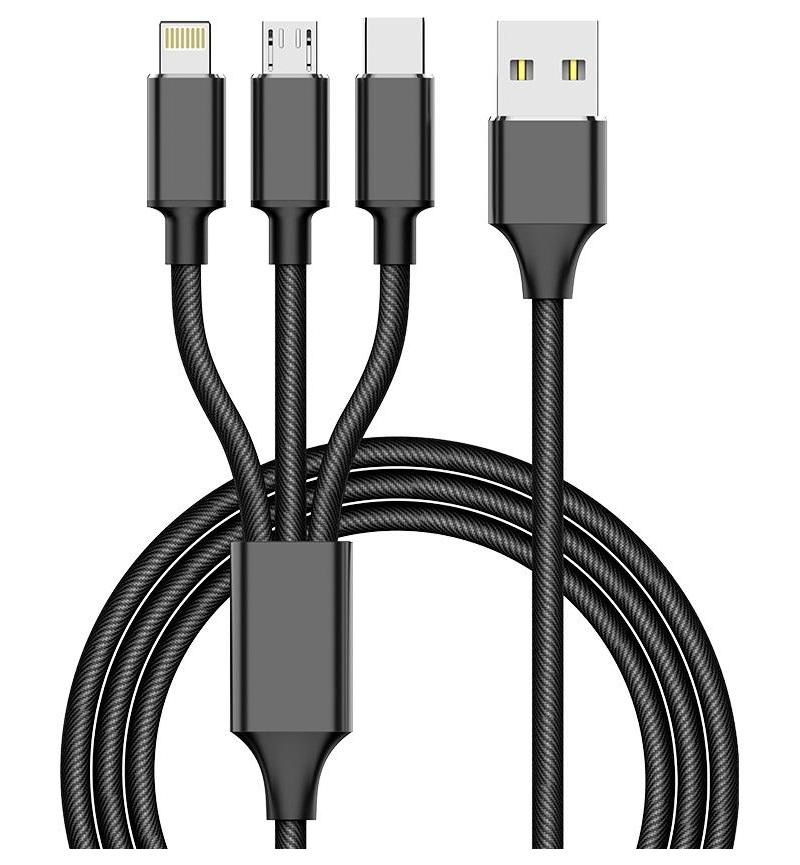Appacs USB To Micro USB/Type C/Lightning Charging Cable 1 Meter